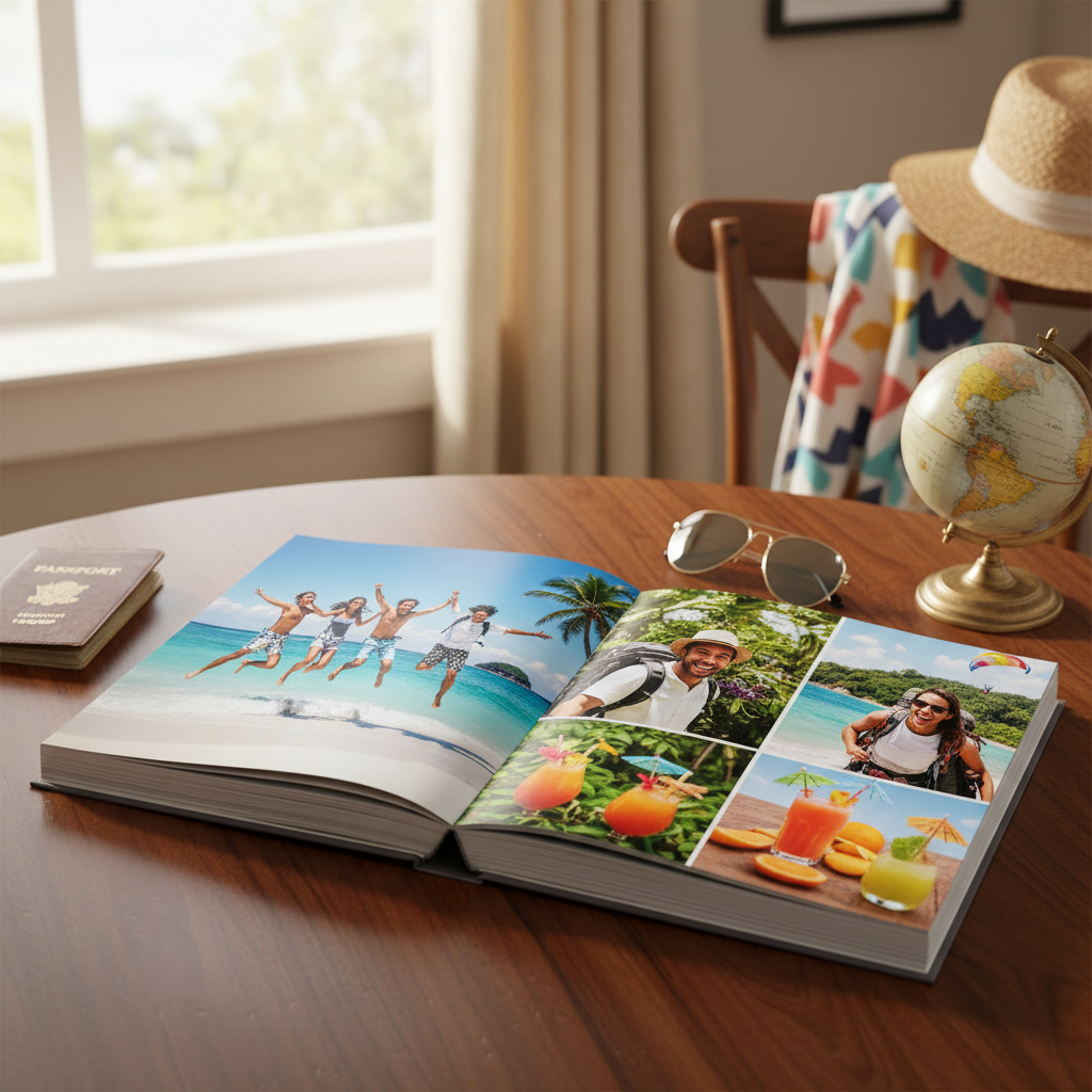 Álbum de fotos cuadrado plus 29x29 cm personalizado vacaciones verano - Printoria