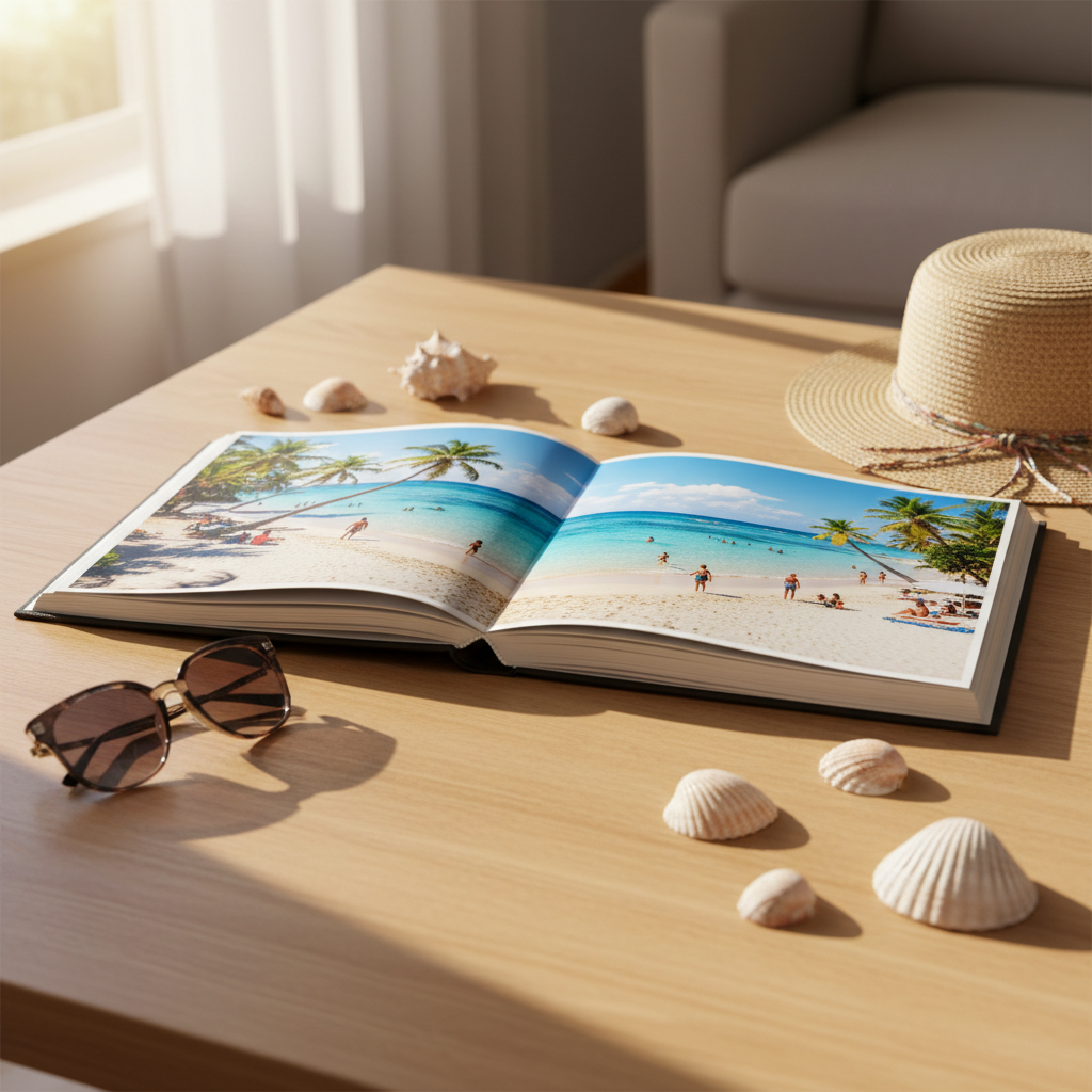 Álbum de fotos apaisado 29x22 cm personalizado playa verano - Printoria