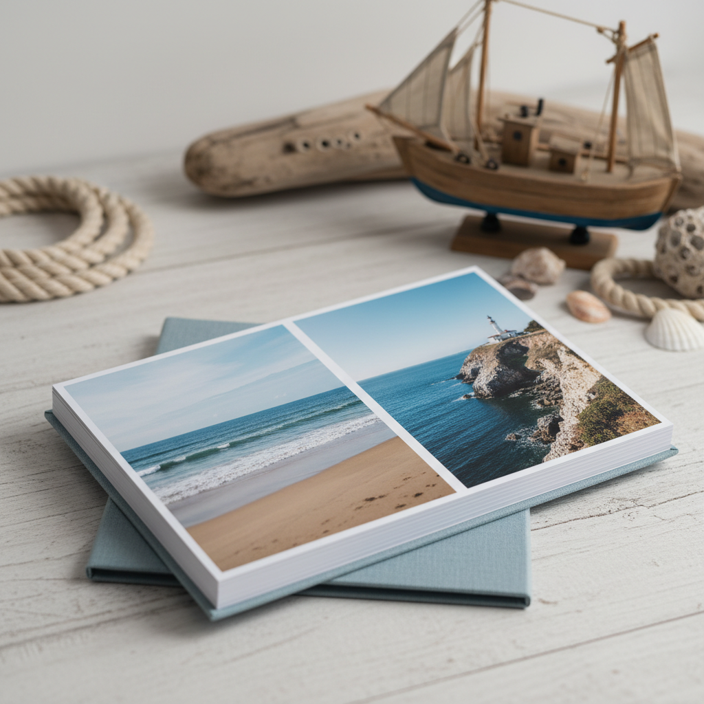 Álbum de fotos cuadrado 20x20 cm personalizado paisaje mar - Printoria