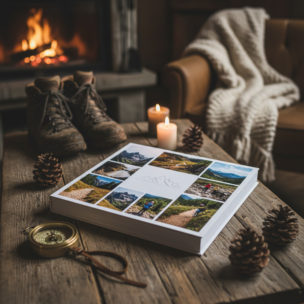 Álbum de fotos cuadrado 20x20 cm personalizado paisaje montaña - Printoria