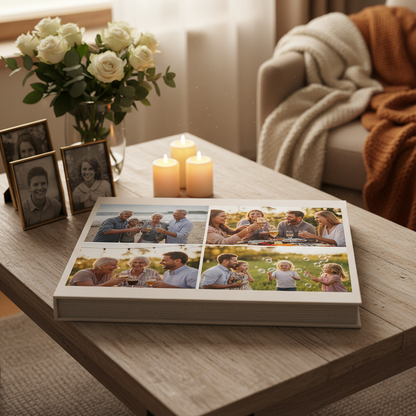 Álbum de fotos cuadrado plus 29x29 cm personalizado momentos familiares - Printoria