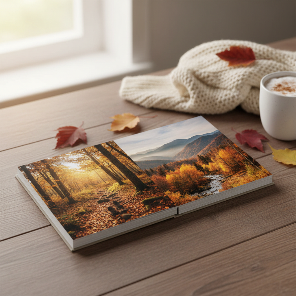 Álbum de fotos Instalbums 15x15 cm personalizado otoño apertura Layflat - Printoria