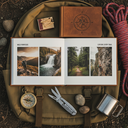 Álbum de fotos temático de aventuras mini 20x15 cm personalizado - Printoria