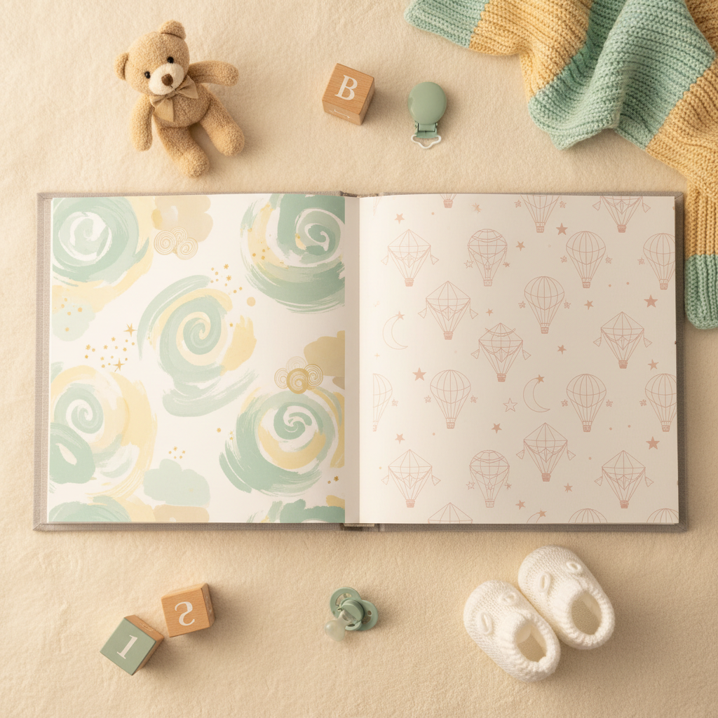 Álbum de fotos temático de bebés clásico 20x29 cm personalizado - Printoria
