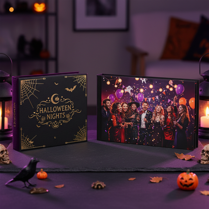 Álbum de fotos temático de Halloween personalizado diseño calabazas - Printoria