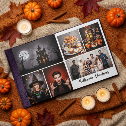 Álbum de fotos temático de Halloween personalizado interior abierto - Printoria