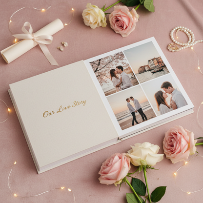 Álbum de fotos temático Love cuadrado 20x20 cm personalizado - Printoria