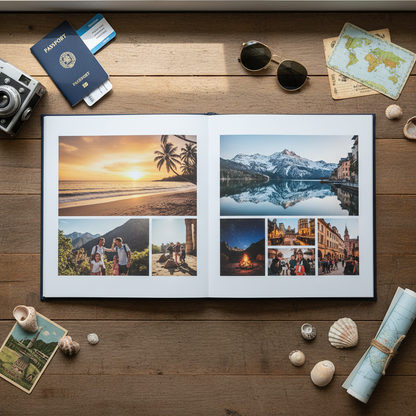 Álbum de fotos temático de viajes clásico 20x29 cm personalizado - Printoria