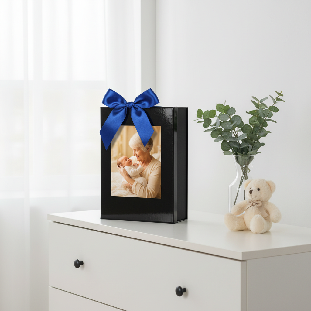 Caja regalo personalizada abuela bebé presentación vertical - Printoria