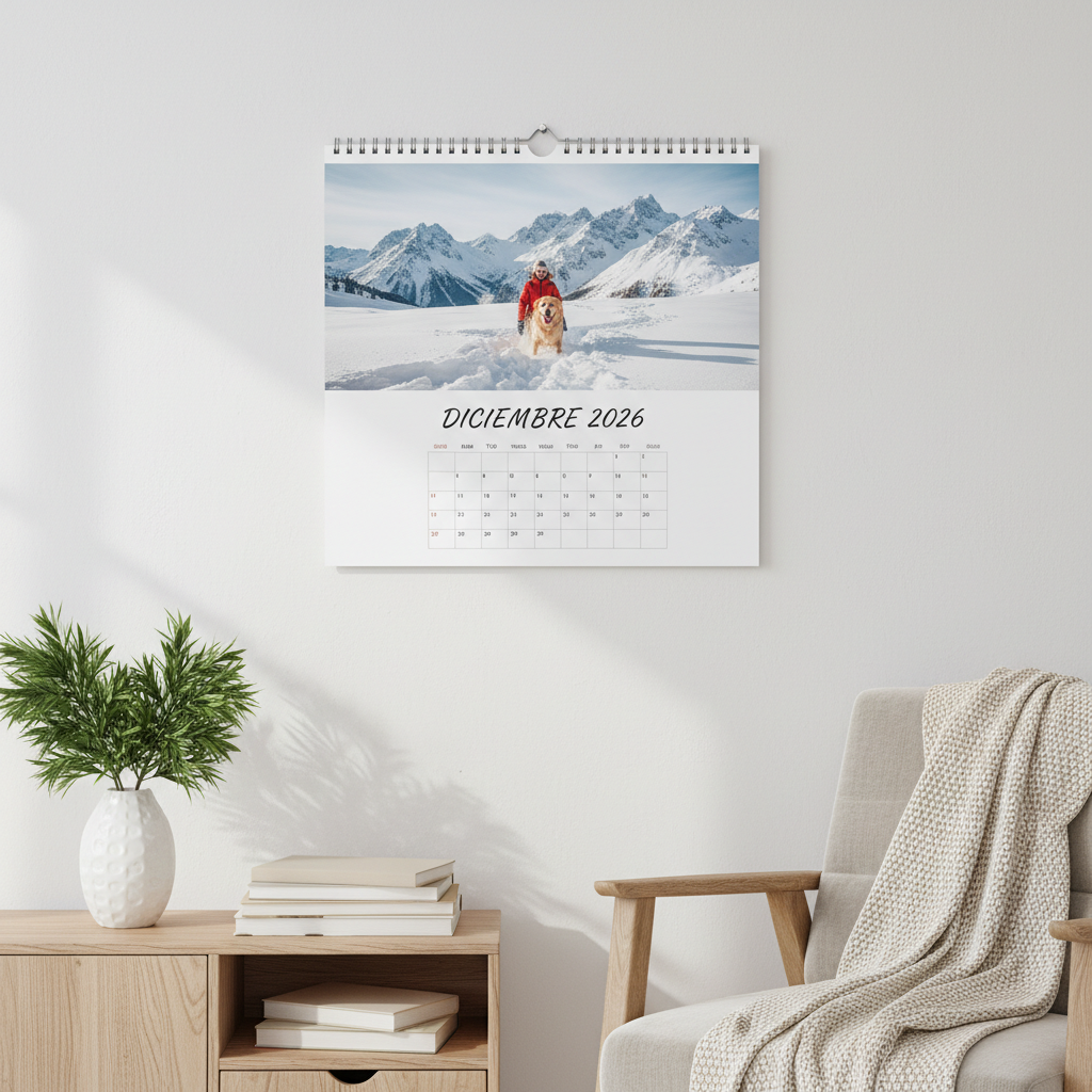 Calendario personalizado A3 apaisado de pared diciembre 2026 - Printoria