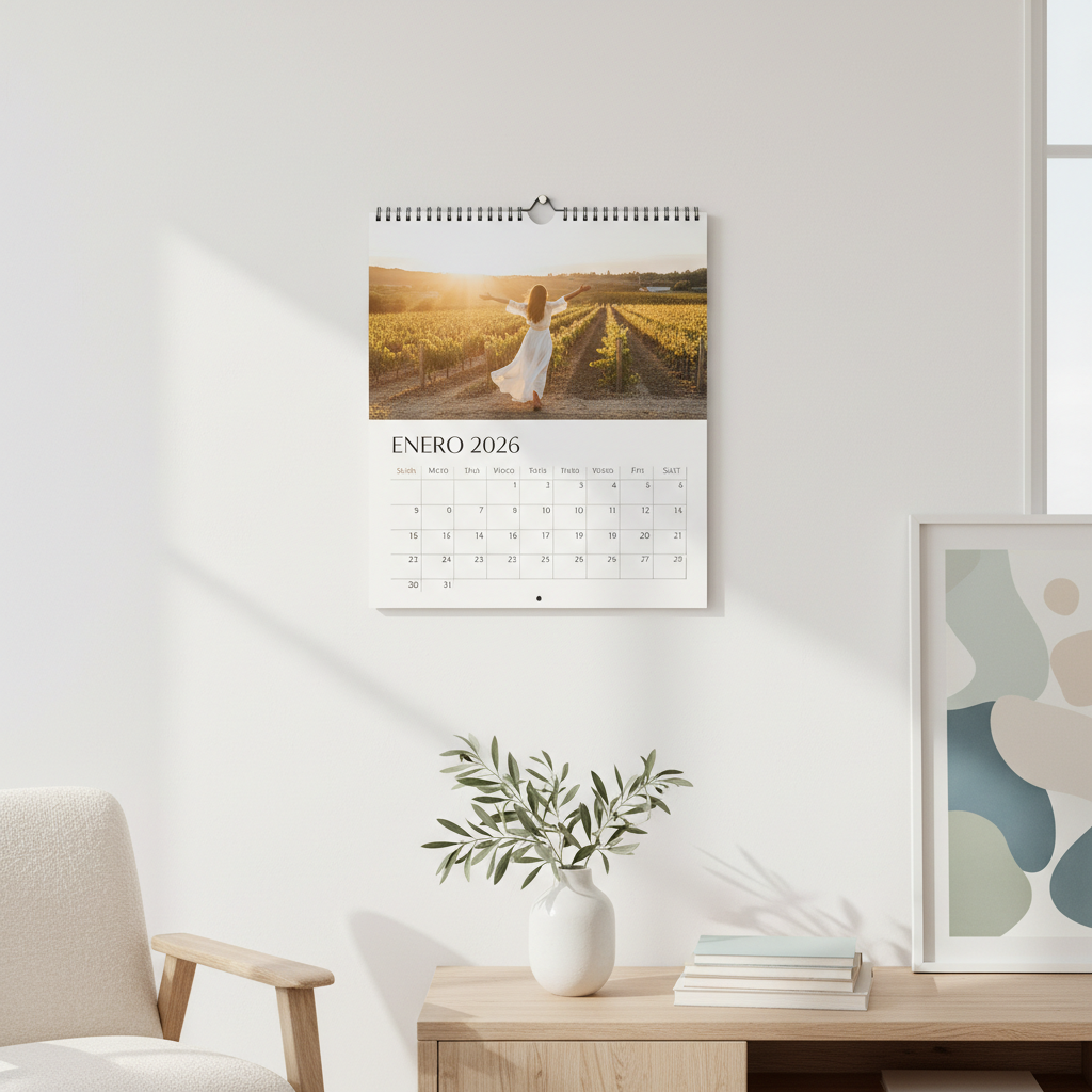Calendario personalizado A3 vertical de pared enero 2026 - Printoria
