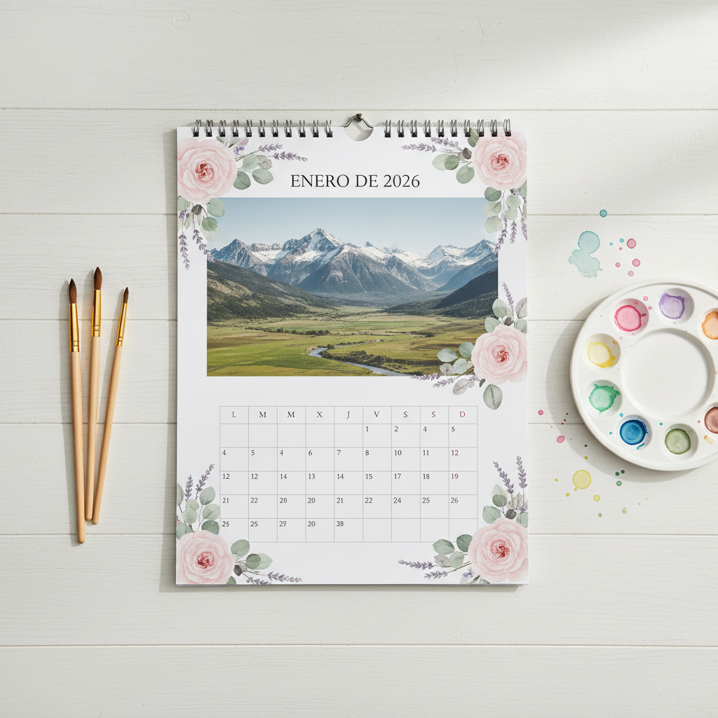Calendario personalizado A3 vertical de pared portada 2026 - Printoria