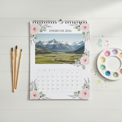 Calendario personalizado A3 vertical de pared portada 2026 - Printoria