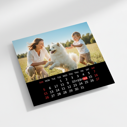 Calendario personalizado tipo ficha con fotos de familia - Printoria