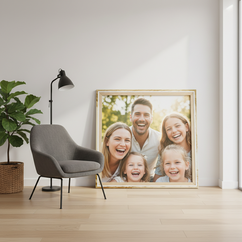 Lienzo personalizado 70x70 cm cuadrado grande con playa - Printoria