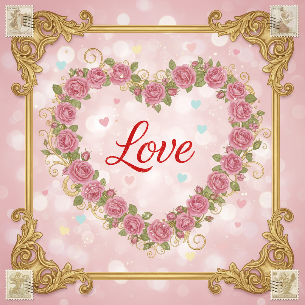 Postal personalizada Love amor San Valentín - Printoria