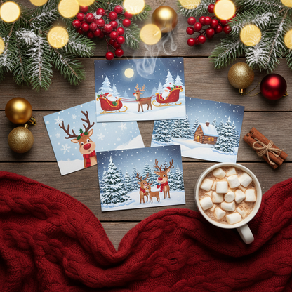 Postal personalizada Navidad reno felicitación - Printoria