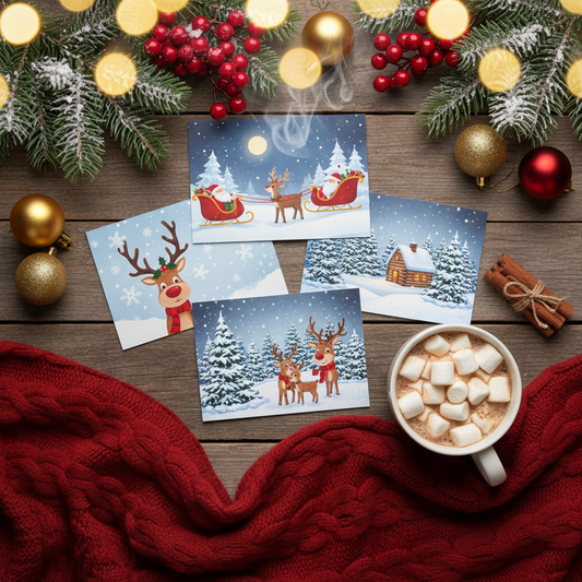 Postal personalizada Navidad reno felicitación - Printoria